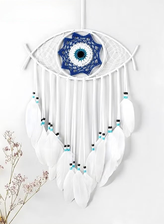 Dream Catcher,White Dream Catcher لغرفة النوم المصنوعة يدوياً الشر العين ماكرام الجدار المعلق لبوهو ديكور المنزل غرفة الديكور,حماية حظ سعيد هدية مهرجان البركة - Image 4