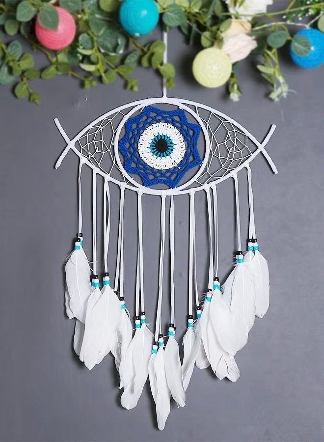 Dream Catcher,White Dream Catcher لغرفة النوم المصنوعة يدوياً الشر العين ماكرام الجدار المعلق لبوهو ديكور المنزل غرفة الديكور,حماية حظ سعيد هدية مهرجان البركة - Image 3
