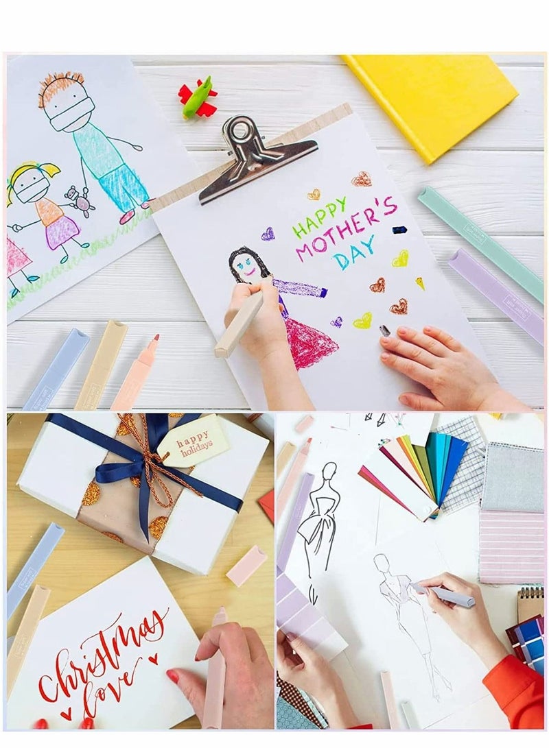 Excefore Double Head Highlighters 12 Colour Marker Pen Chisel Tip Assorted Colors With Soft Markers Felt tips Double-end Highlighter Pastel Highlighters, Dry Fast Easy to Hold - Image 4