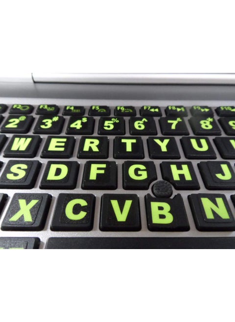 Keyboard Stickers Big Bright Luminescent Symbols Will Not Wear or Fade 3 Yr Warranty Great for Sight Impaired US English Keyboard Also Includes PocketPurse Magnifier USB LED  Tweesers