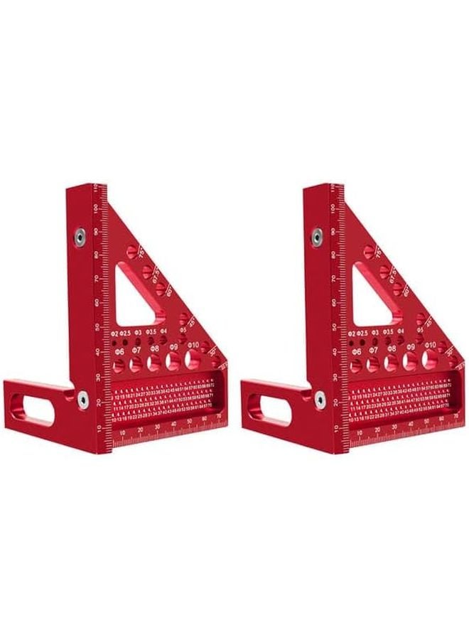 أدوات قياس زاوية مربع نجارة ثلاثية الأبعاد متعددة الأغراض من سبائك الألومنيوم، علبتان - Image 1