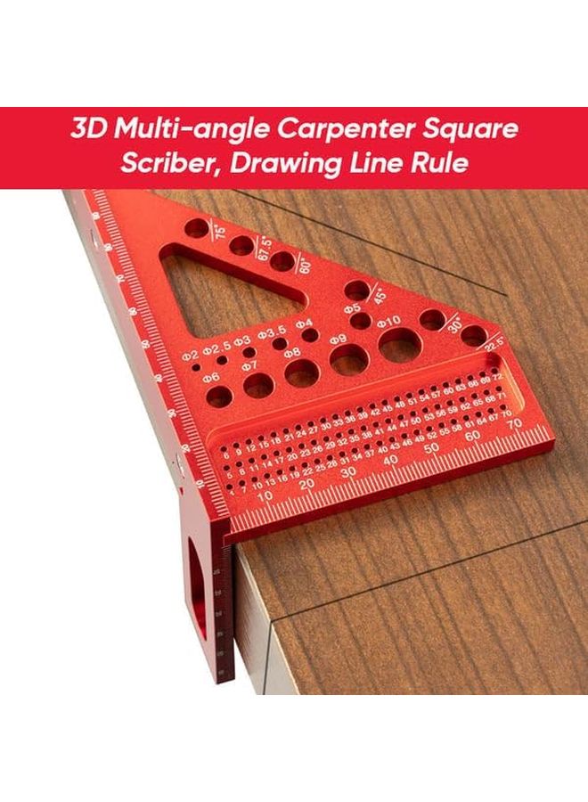 أدوات قياس زاوية مربع نجارة ثلاثية الأبعاد متعددة الأغراض من سبائك الألومنيوم، علبتان - Image 5