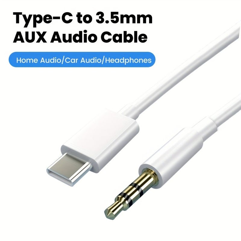 Type C Male To 3.5mm Male Digital Audio Cable White - Image 2