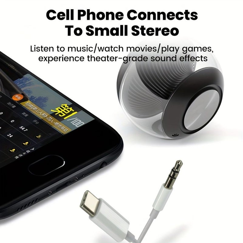 Type C Male To 3.5mm Male Digital Audio Cable White - Image 3