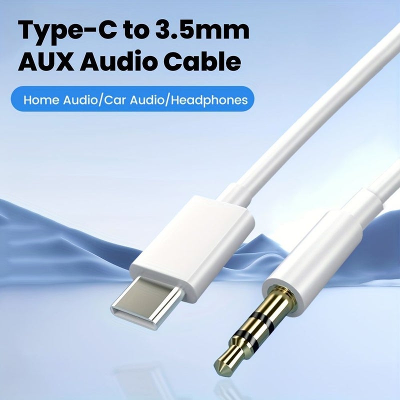Type C Male To 3.5mm Male Digital Audio Cable White - Image 1