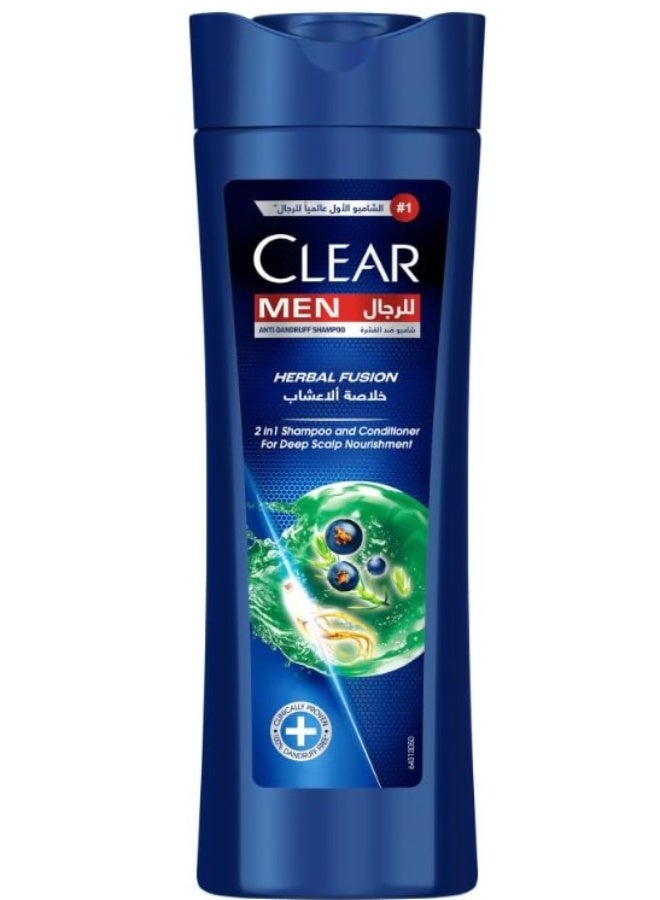 كلير مين شامبو وبلسم كلير 2 في 1 للرجال، شامبو مضاد للقشرة، تركيبة عشبية، شعر خالٍ من القشرة بنسبة 100% وفروة رأس مغذية، 400 مل - Image 1