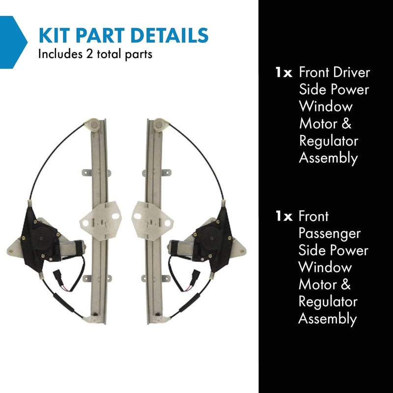 TRQ Front Power Power Window Regulator & Motor Assembly Set Compatible with 1995-2000 Ford Contour Mercury Mystique FO1350143 - Image 1
