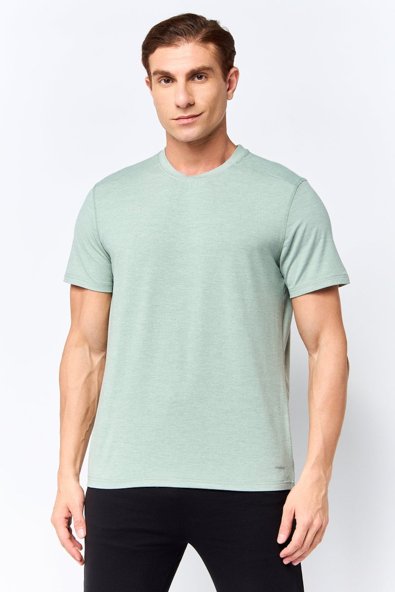MOTION Men Sportswear Fit Short Sleeve Training T-Shirt, Sage Green - Image 1