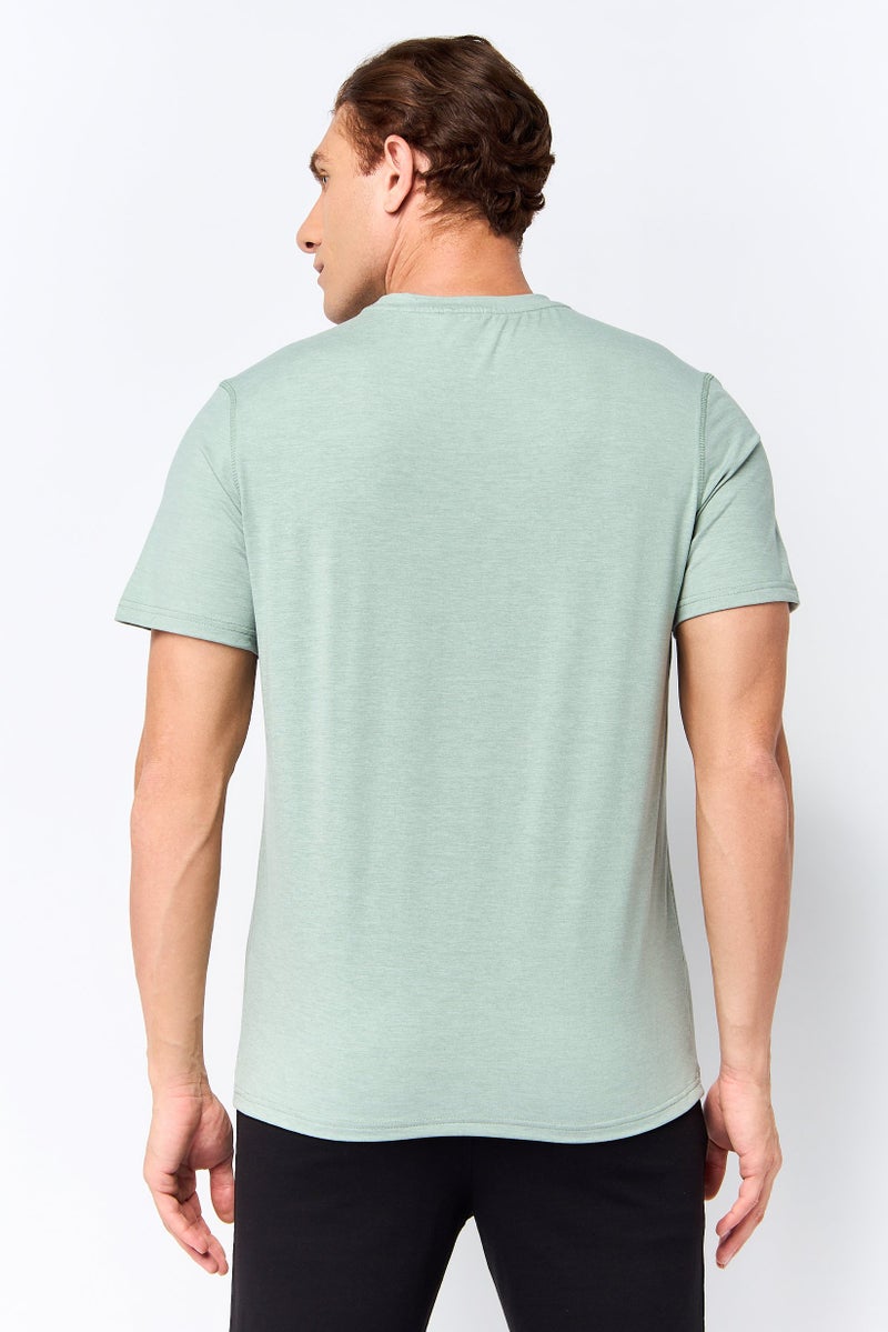 MOTION Men Sportswear Fit Short Sleeve Training T-Shirt, Sage Green - Image 4