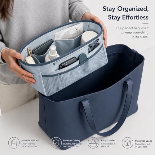 GIVLEFLY Purse Organizer Insert for Tote Bag, Large Bag Organizer Insert, Multi Pocket Handbag Organizer, Structured Purse Liner Shaper - Image 2