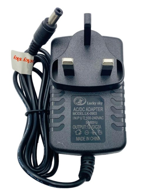 DC 12V 2A  Adapter Power Supply Transformer Power Adapter Converter Wall Charge Adapter For Professional Home Use, black. (12V 2A)