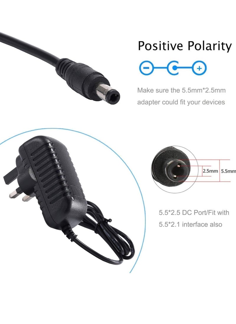 Lucky Sky DC 12V 2A  Adapter Power Supply Transformer Power Adapter Converter Wall Charge Adapter For Professional Home Use, black. (12V 2A)  - Image 3