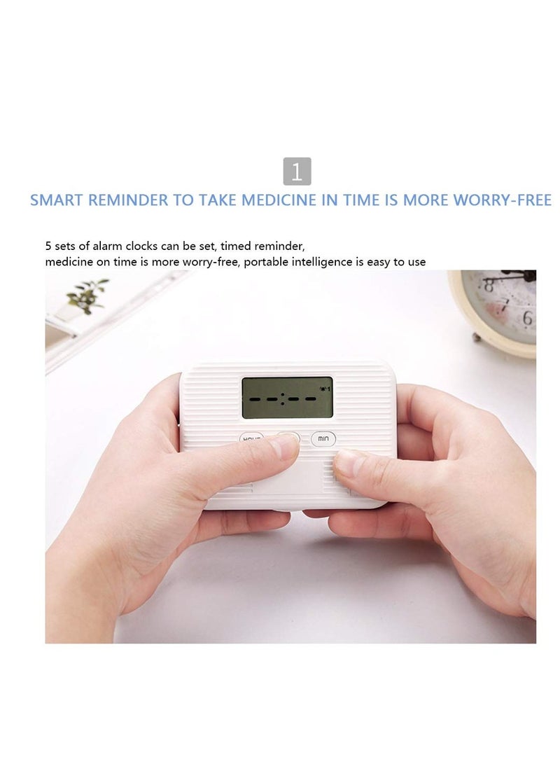 Zikra Pill box Timed reminder Electronic version of the Mini-seal Work drug Management container suitable for Pills/Vitamins convenient to carry out - Image 2