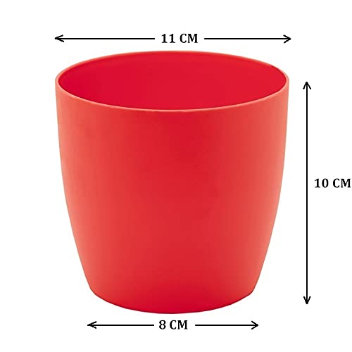 garbnoire Gardening Flower Pots - 4.4 Inch Plastic Flower Pots | Modern Decorative Indoor Outdoor Planters/Pots - Pack of (Pastel Pink, 5) - Image 4