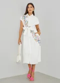 Styli white with floral embroidery