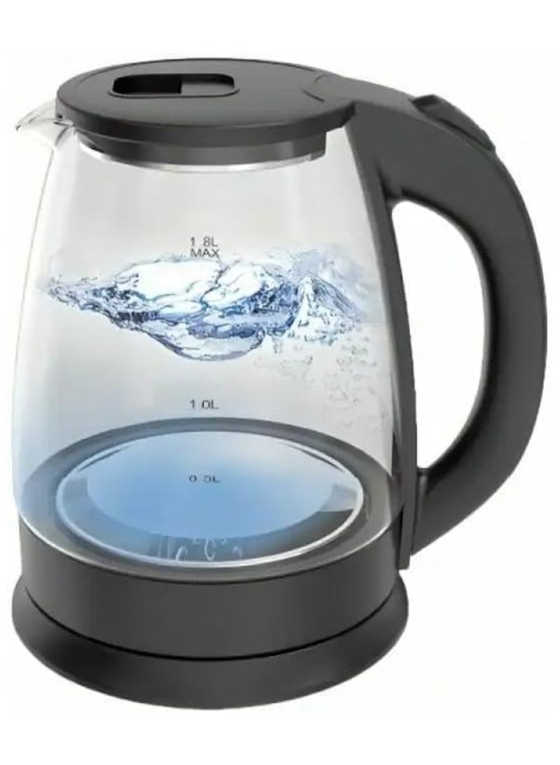 Glass Electric Kettle with LED Base Light, 2L, 1500W - Image 1