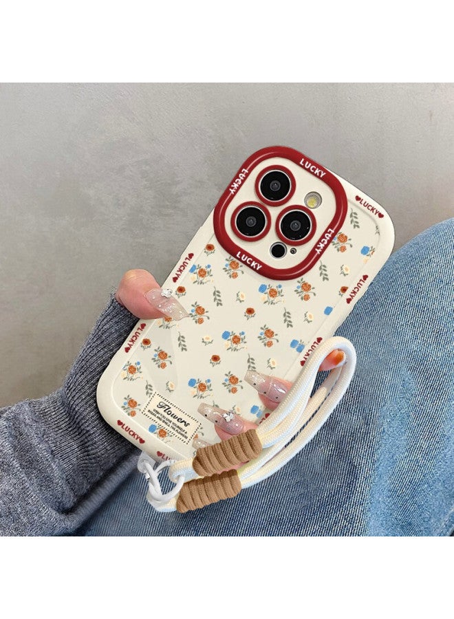 Sehan Shihan Iphone 16 Pro Case, Full Camera Protection, Shockproof, Wear-resistant, Anti-fingerprint, Skin-friendly Soft Shell, High-end Creative Design For Women With Small Floral Pattern And Lanyard - Image 3