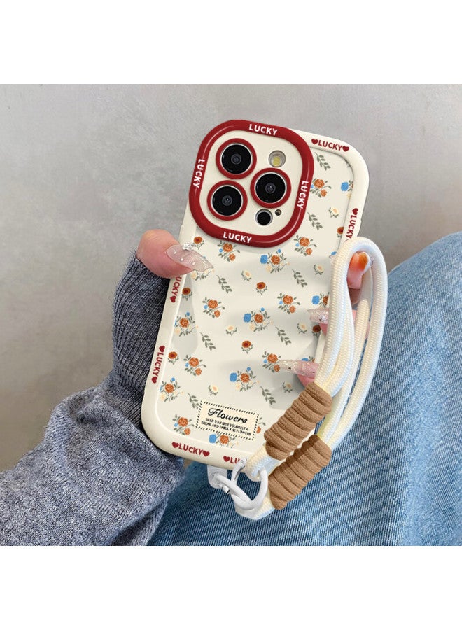 Sehan Shihan Iphone 16 Pro Case, Full Camera Protection, Shockproof, Wear-resistant, Anti-fingerprint, Skin-friendly Soft Shell, High-end Creative Design For Women With Small Floral Pattern And Lanyard - Image 1
