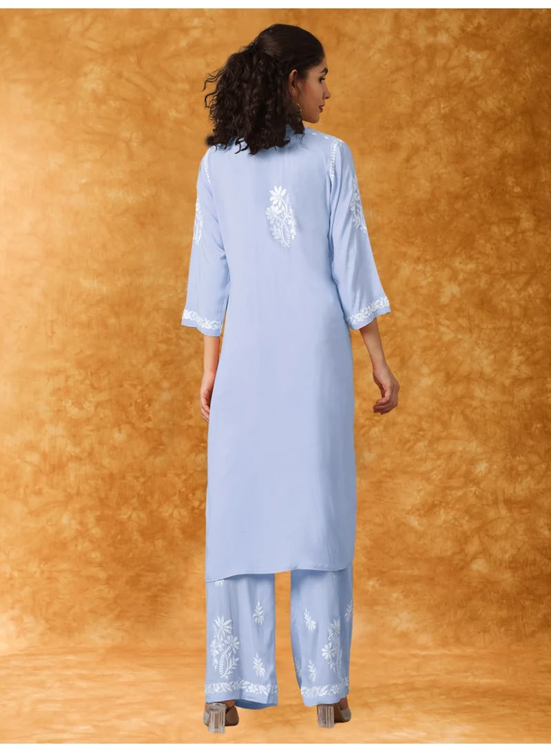 Alaya Women Hand Embroidered Chikankari Modal Kurta Set-AL3600KS