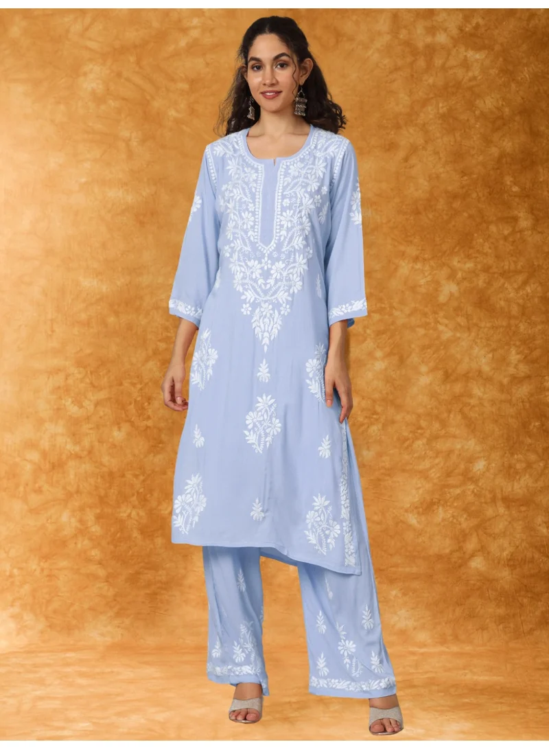 Alaya Women Hand Embroidered Chikankari Modal Kurta Set-AL3600KS