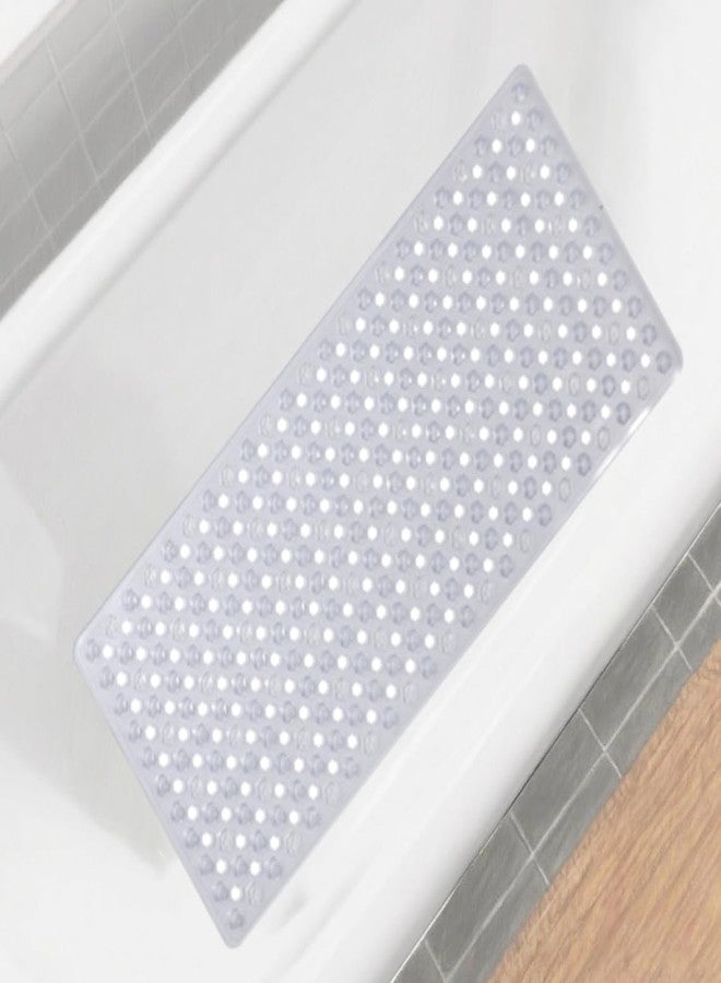 Mantto Shower Bathtub Mat Non Slip Bath Mat for Tub Non Slip Bath Mats for Bathroom Bath Tub Mats Shower Floor Mat with Suction Cups 34.5 x 15.5(Clear) - Image 1