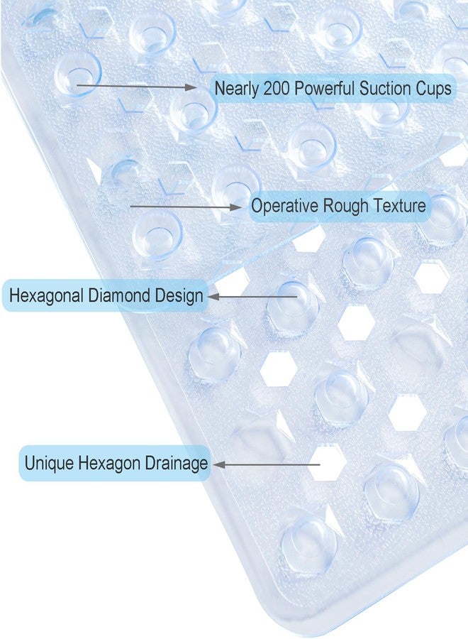 Mantto Shower Bathtub Mat Non Slip Bath Mat for Tub Non Slip Bath Mats for Bathroom Bath Tub Mats Shower Floor Mat with Suction Cups 34.5 x 15.5(Clear) - Image 2