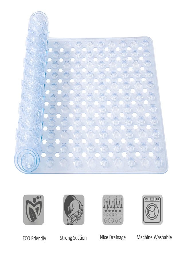 Mantto Shower Bathtub Mat Non Slip Bath Mat for Tub Non Slip Bath Mats for Bathroom Bath Tub Mats Shower Floor Mat with Suction Cups 34.5 x 15.5(Clear) - Image 3