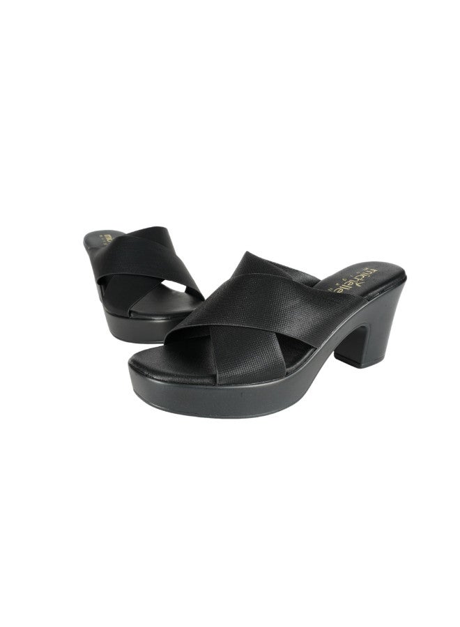 Michelle Morgan 092-2750 Michelle Morgan Ladies Block Heel Sandals 014RJ853 Black - Image 2