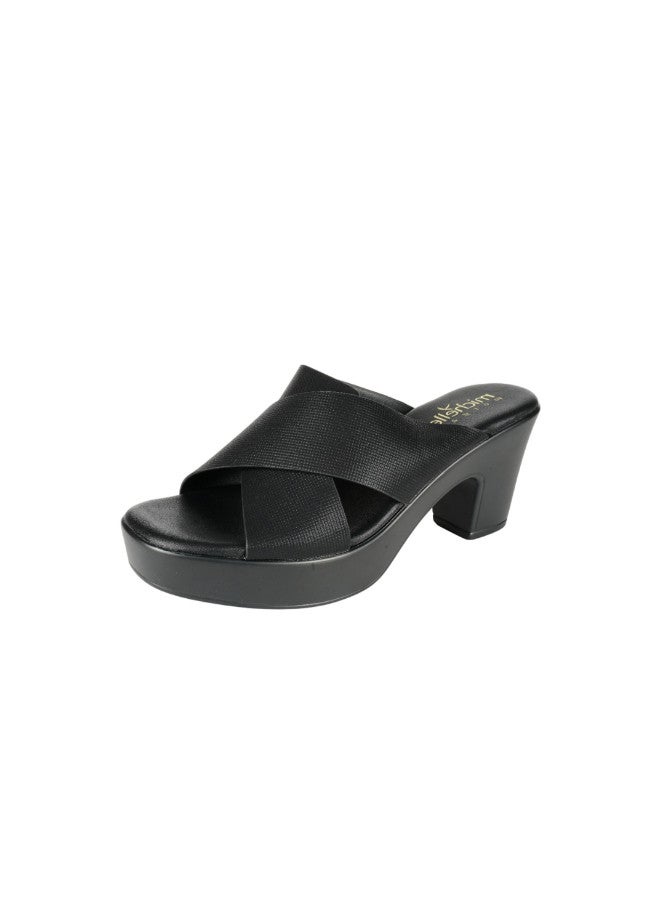 Michelle Morgan 092-2750 Michelle Morgan Ladies Block Heel Sandals 014RJ853 Black - Image 3