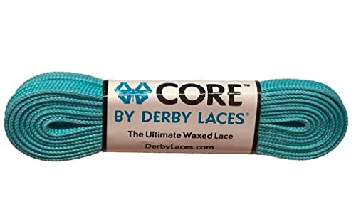 Derby Laces CORE Narrow 6mm Waxed Lace for Figure Skates, Roller Skates, Boots, and Regular Shoes (Aqua Spray Teal, 96 Inch / 244 cm) - Image 3