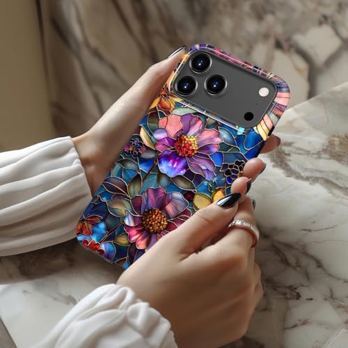 Goodon for iPhone 17 Pro Max Case Cute - Compatible with Magsafe - Dual-Layer Hard Shell & Silicone Cover - Protective Phone Case with Wildflower Designs for Women - Vibrant Defined Blossoms - Image 2