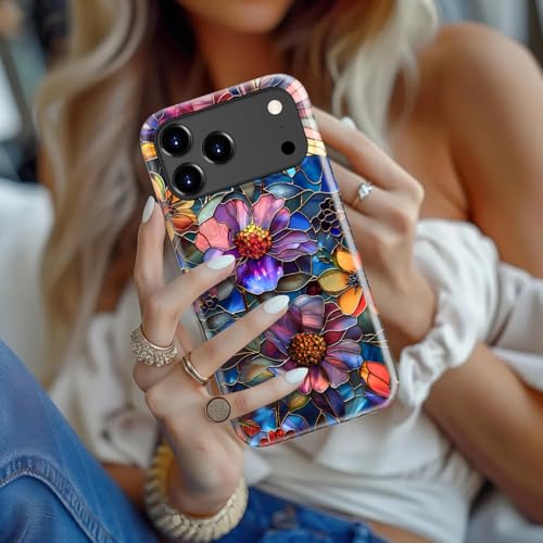 Goodon for iPhone 17 Pro Max Case Cute - Compatible with Magsafe - Dual-Layer Hard Shell & Silicone Cover - Protective Phone Case with Wildflower Designs for Women - Vibrant Defined Blossoms - Image 4