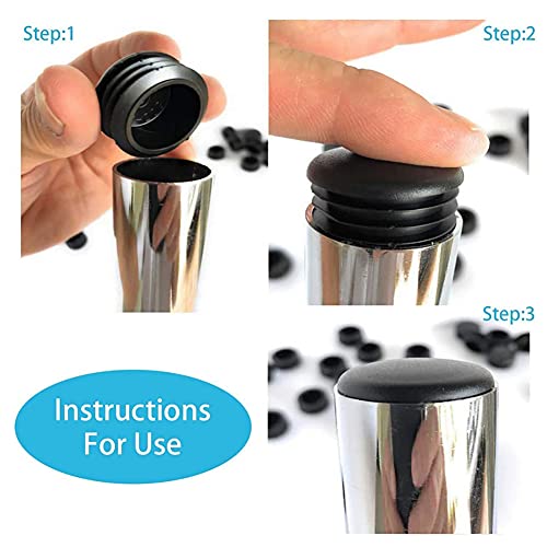 nanaxagly Round Plastic Plug, Black Tubing End Cap Plug Chair Glide Round Pipe End Cap Furniture Chair/Leg Pipe Cover Insert (20 PCS) (1 1/4 inch) - Image 3