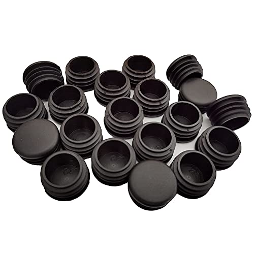 nanaxagly Round Plastic Plug, Black Tubing End Cap Plug Chair Glide Round Pipe End Cap Furniture Chair/Leg Pipe Cover Insert (20 PCS) (1 1/4 inch) - Image 1