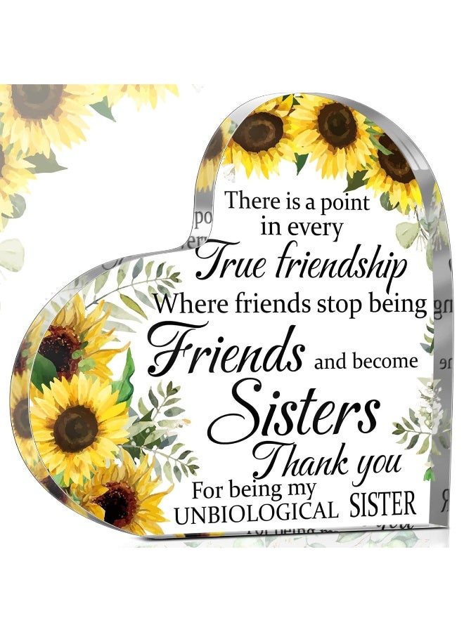 Spiareal Spiareal Friends Gifts for Women Friendship Bestie Plaque for Female Best Flower Sister Gift Christmas Birthday Thank You Gift for Women Acrylic Friendship (Fresh Style) - Image 1