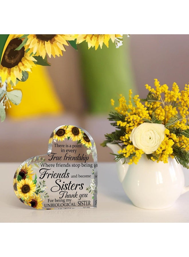 Spiareal Spiareal Friends Gifts for Women Friendship Bestie Plaque for Female Best Flower Sister Gift Christmas Birthday Thank You Gift for Women Acrylic Friendship (Fresh Style) - Image 5