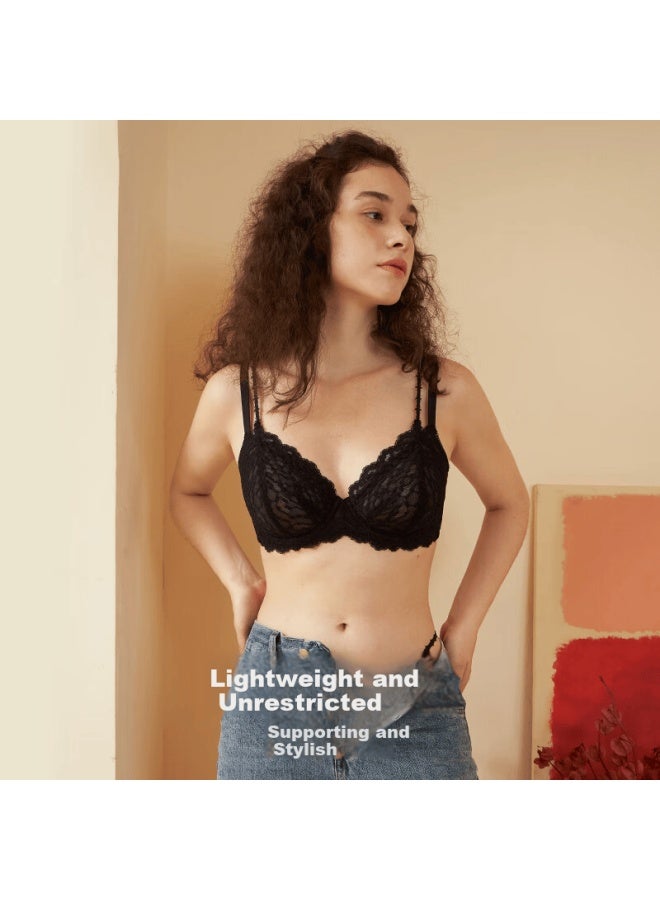 Hsia French Thin Bra With Straps, Lace, Minimizing For Large Women's Bra, White, 75b - Image 2