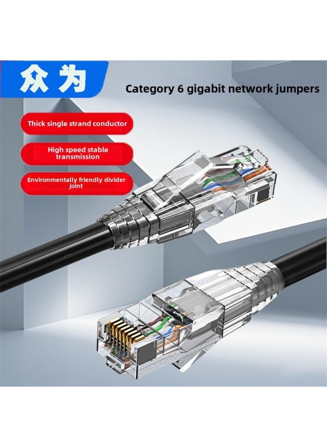 Generic Household Network Cable Six Types Of Unshielded Network Cable Six Types Of Gigabit Finished Network Cable RJ45 Crystal Head Computer Network Cable-Color:Internet Access Without Lag Upgraded Model 6 Types Of Network Cables - Blue-Line Length:1m  - Image 2