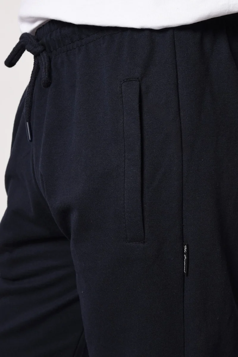 mmetalic Navy Blue Men's Straight Leg Pocket Zipper Detailed Relaxed Cut Sweatpants