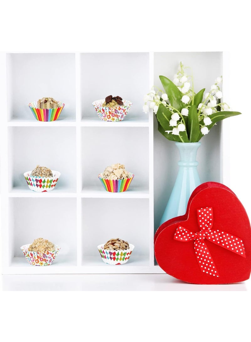 أكواب ورقية للخبز، قوالب كب كيك، بطانات كب كيك، ألوان قوس قزح، مجموعة أكواب خبز للاستخدام مرة واحدة، حجم قياسي، عبوة من 90 قطعة - Image 4