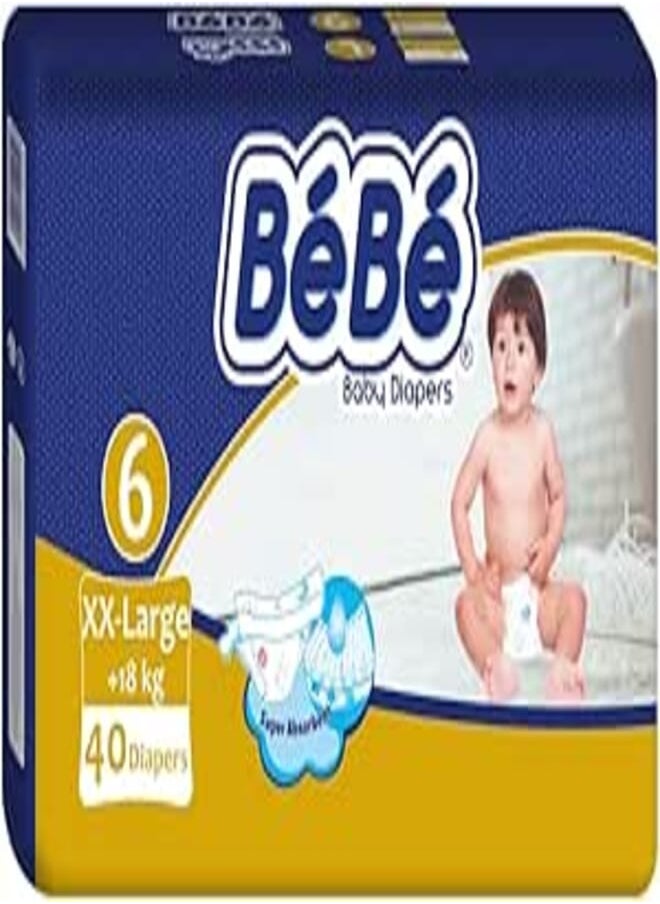 bebe Bebe Baby Diapers XX-Large (size 6) 40 diapers 