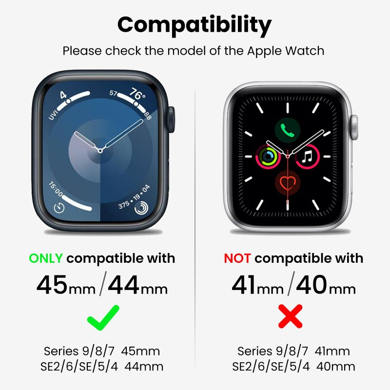Delidigi Rugged Band and Case Compatible with Apple Watch 45mm 44mm,Sport Strap with Shockproof PC Frame Bumper for iWatch Series SE 3 2 1 Series 9 7 8 6 5 4 - Image 3