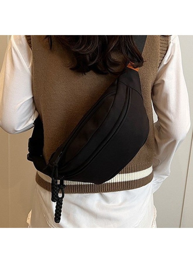 Simple Chest Bag Fashion Ladies Crossbody Bag Unisex Student Waist Bag Outdoor Travel Shoulder Bag-Color:19 Red One-Size:Length 32*height 14*thickness 10 - Image 2