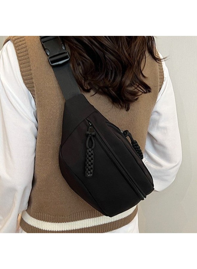 Simple Chest Bag Fashion Ladies Crossbody Bag Unisex Student Waist Bag Outdoor Travel Shoulder Bag-Color:19 Red One-Size:Length 32*height 14*thickness 10 - Image 3