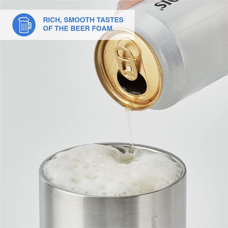 LocknLock Beer Tumbler with Lid for Drink, Beverage, Cocktail, Condensation Free, Double Wall Insulated, Stainless Steel, Pilsner-Style Drinkware, 560ml, Silver - Image 3