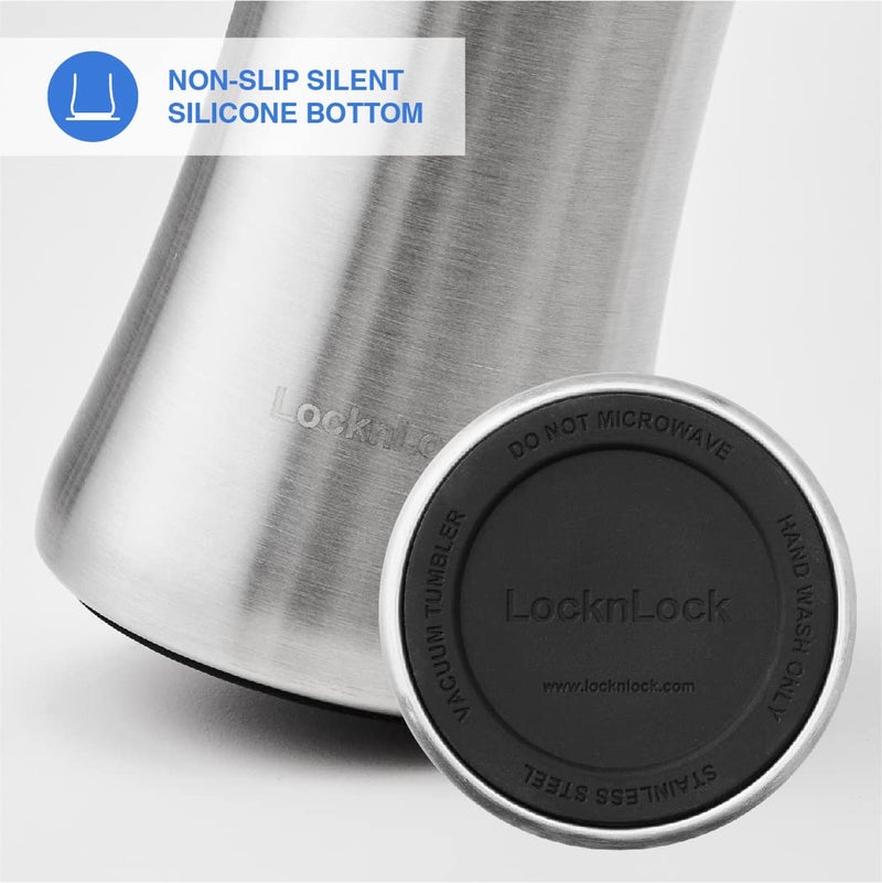LocknLock Beer Tumbler with Lid for Drink, Beverage, Cocktail, Condensation Free, Double Wall Insulated, Stainless Steel, Pilsner-Style Drinkware, 560ml, Silver - Image 5