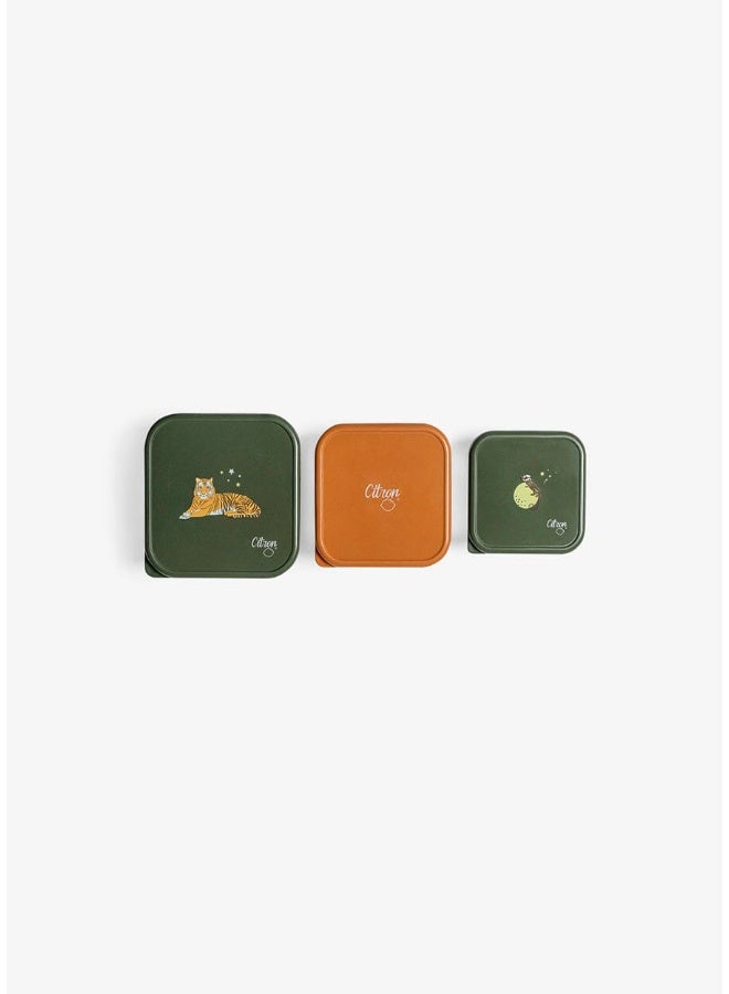 Citron Stackable Stainless steel Lunchbox - Set of 3 - Tiger - Image 3