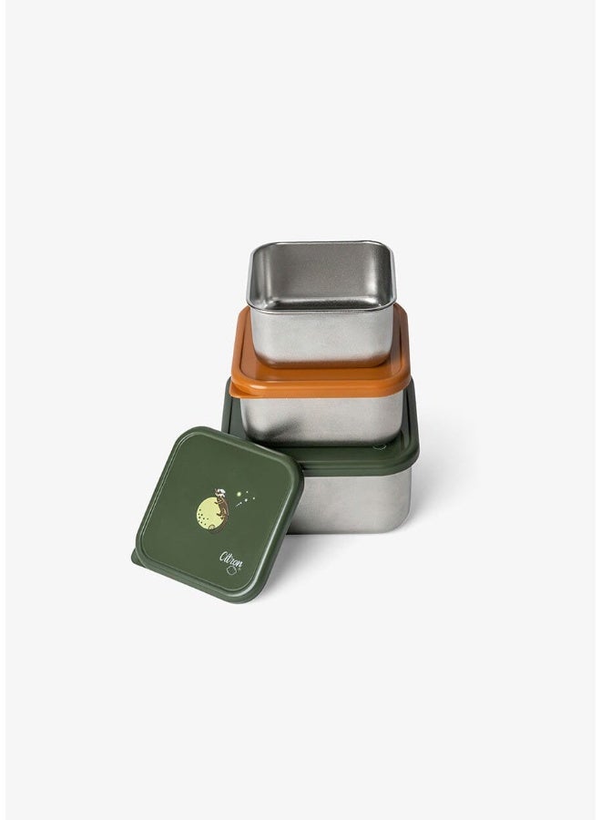 Citron Stackable Stainless steel Lunchbox - Set of 3 - Tiger - Image 5