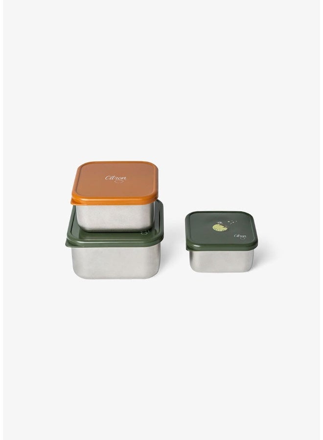 Citron Stackable Stainless steel Lunchbox - Set of 3 - Tiger - Image 4