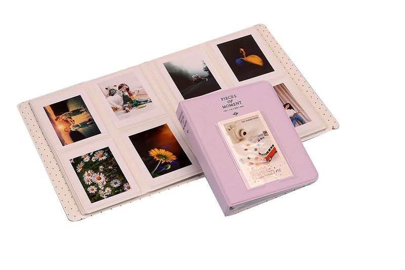 FotoCart [Instax Mini 64 Page Photo Album] Pieces of Moment Book Album Compatible for Films of Fujiflm Instax Mini 7s 8 8+ 9 25 26 50s 70 90 10 11 30 55 20 50 7 LiPlay & Hello Kitty (Light Purple) - Image 2